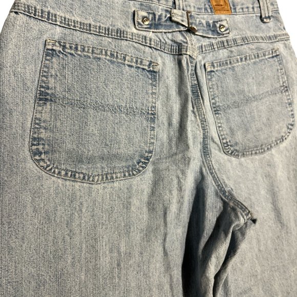 RIDERS BY LEE Jeans Lt Wash 34" Waist Length 39 1/2" Mom Style High Waist - Picture 8 of 16